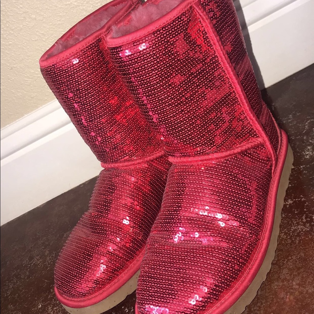 red sparkly uggs